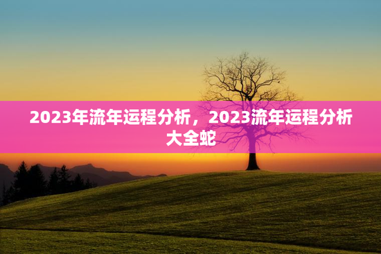2023年流年运程分析,2023流年运程分析大全蛇 2023年流年运程分析,2023流年运程分析大全蛇