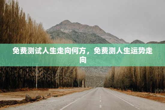 免费测试人生走向何方，免费测人生运势走向