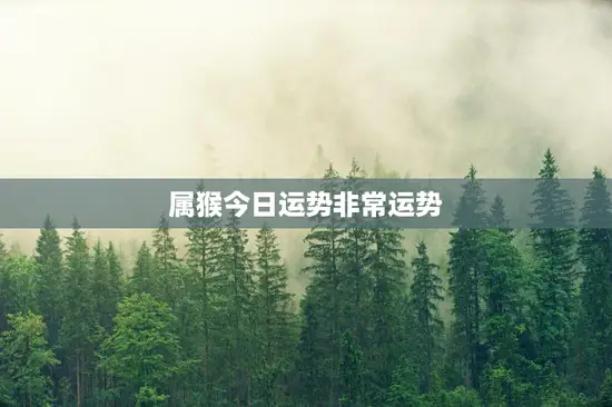 属猴今日运势非常运势
