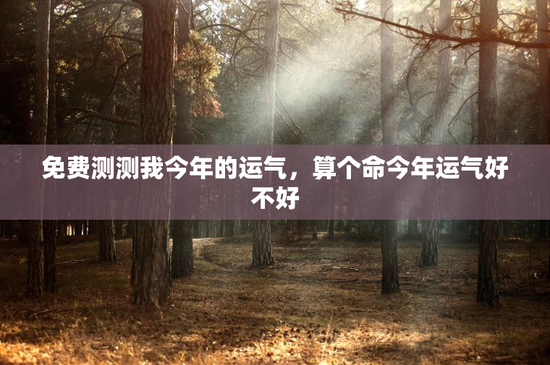 免费测测我今年的运气,算个命今年运气好不好 免费测测我今年的运气,算个命今年运气好不好