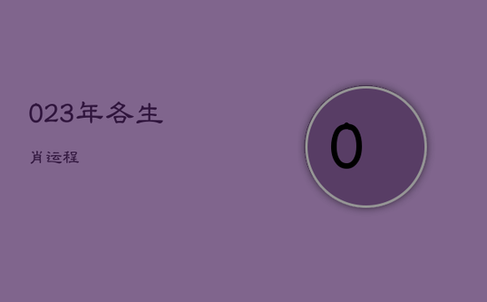023年各生肖运程