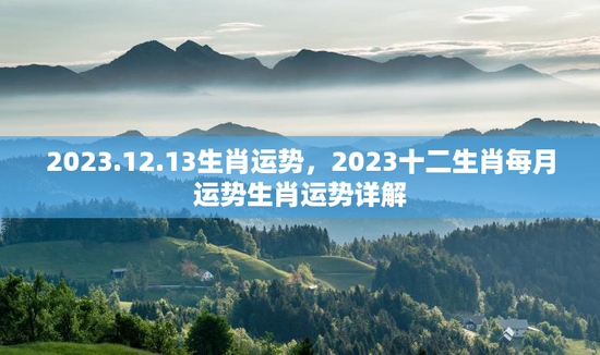 2023.12.13生肖运势，2023十二生肖每月运势生肖运势详解