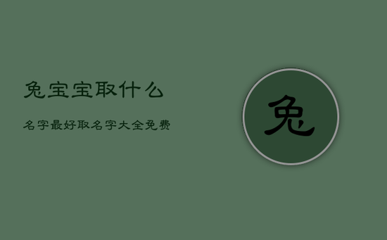 兔宝宝取什么名字最好,取名字大全免费查询 兔宝宝取什么名字最好,取名字大全免费查询