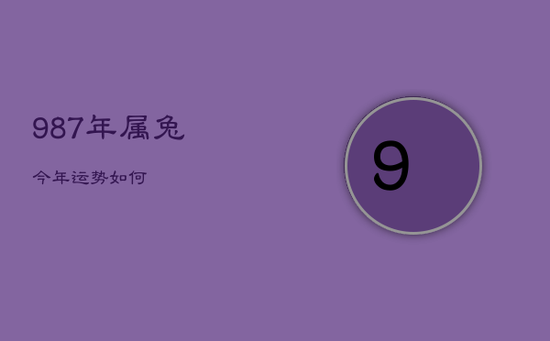 987年属兔今年运势如何