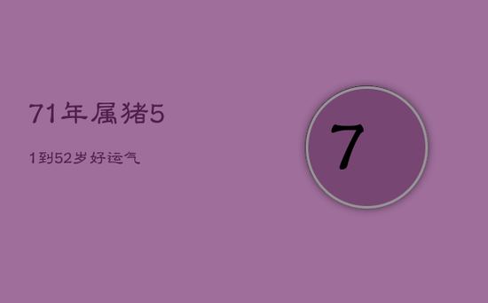 71年属猪51到52岁好运气