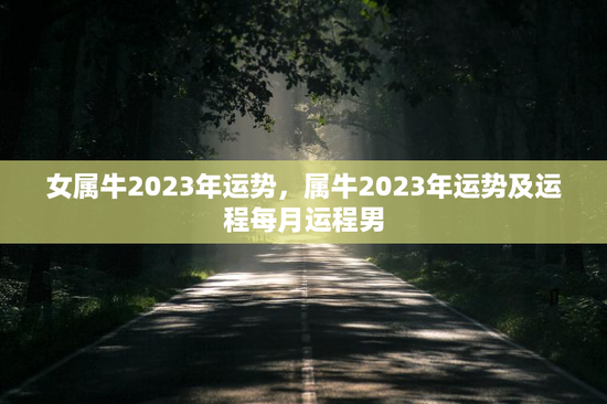 女属牛2023年运势，属牛2023年运势及运程每月运程男