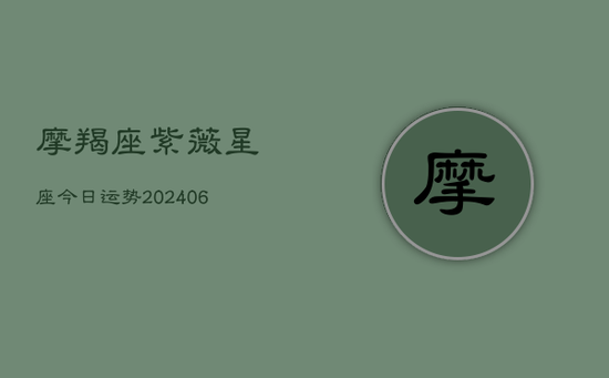 摩羯座紫薇星座今日运势(20240605)