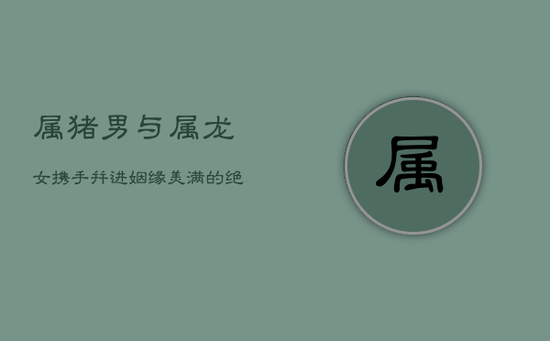 属猪男与属龙女：携手并进，姻缘美满的绝佳搭配