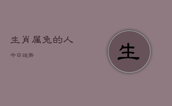 生肖属兔的人今日运势