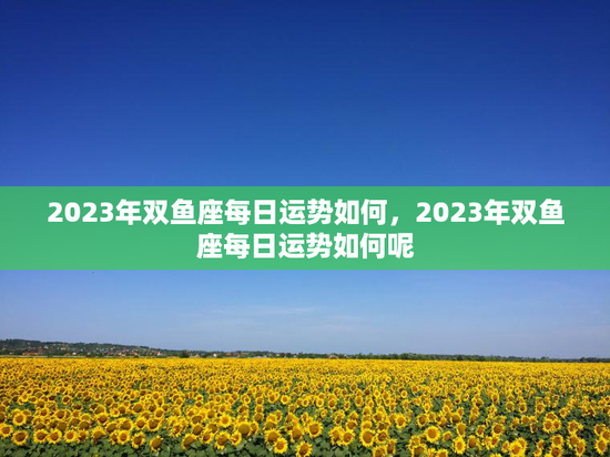 2023年双鱼座每日运势如何,2023年双鱼座每日运势如何呢 2023年双鱼座每日运势如何,2023年双鱼座每日运势如何呢
