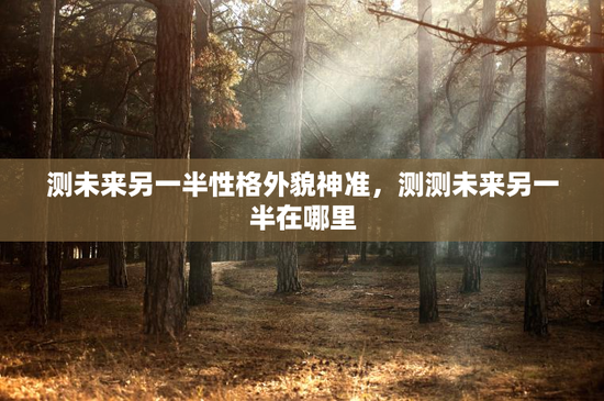 测未来另一半性格外貌神准,测测未来另一半在哪里 测未来另一半性格外貌神准,测测未来另一半在哪里