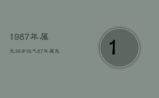 1987年属兔36岁运气，87年属兔人最穷不过36岁