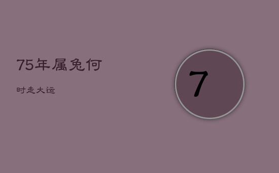 75年属兔何时走大运