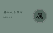 属牛人今日方位财运运势，属牛人今日财位方向
