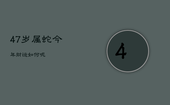 47岁属蛇今年财运如何呢，44岁属蛇今年财运怎么样