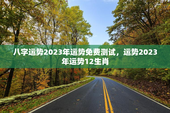 八字运势2023年运势免费测试，运势2023年运势12生肖