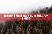 免费算八字男女婚姻合不合，免费男女八字合婚算命