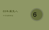 63年属兔人今日运势财运