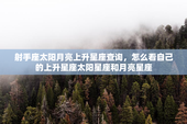 射手座太阳月亮上升星座查询，怎么看自己的上升星座太阳星座和月亮星座
