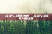 今日双子女感情运势查询，今日双子女感情运势查询最新