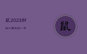 鼠2023财运大爆发的一年，生肖鼠在2023年的运势以及注意月份