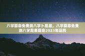 八字算命免费测八字卜易居，八字算命免费测八字周易算命2023年运势