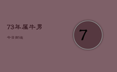 73年属牛男今日财运，73年属牛男今日运势