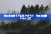 想知道自己今年的运势好不好，怎么查自己今年的运势