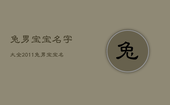 兔男宝宝名字大全2011，兔男宝宝名字大全2011年