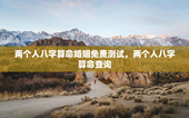 两个人八字算命婚姻免费测试，两个人八字算命查询