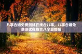 八字合婚免费测试在线合八字，八字合婚免费测试在线合八字算婚姻