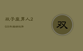 双子座男人2023年婚姻运势，双子男2021年运势完整版