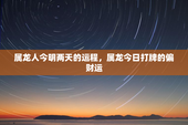 属龙人今明两天的运程，属龙今日打牌的偏财运